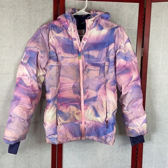 Champion Girls Pink & Purple Full Zip Puffer Jacket (Size: Kids L 10-12) - Picture 5 of 15